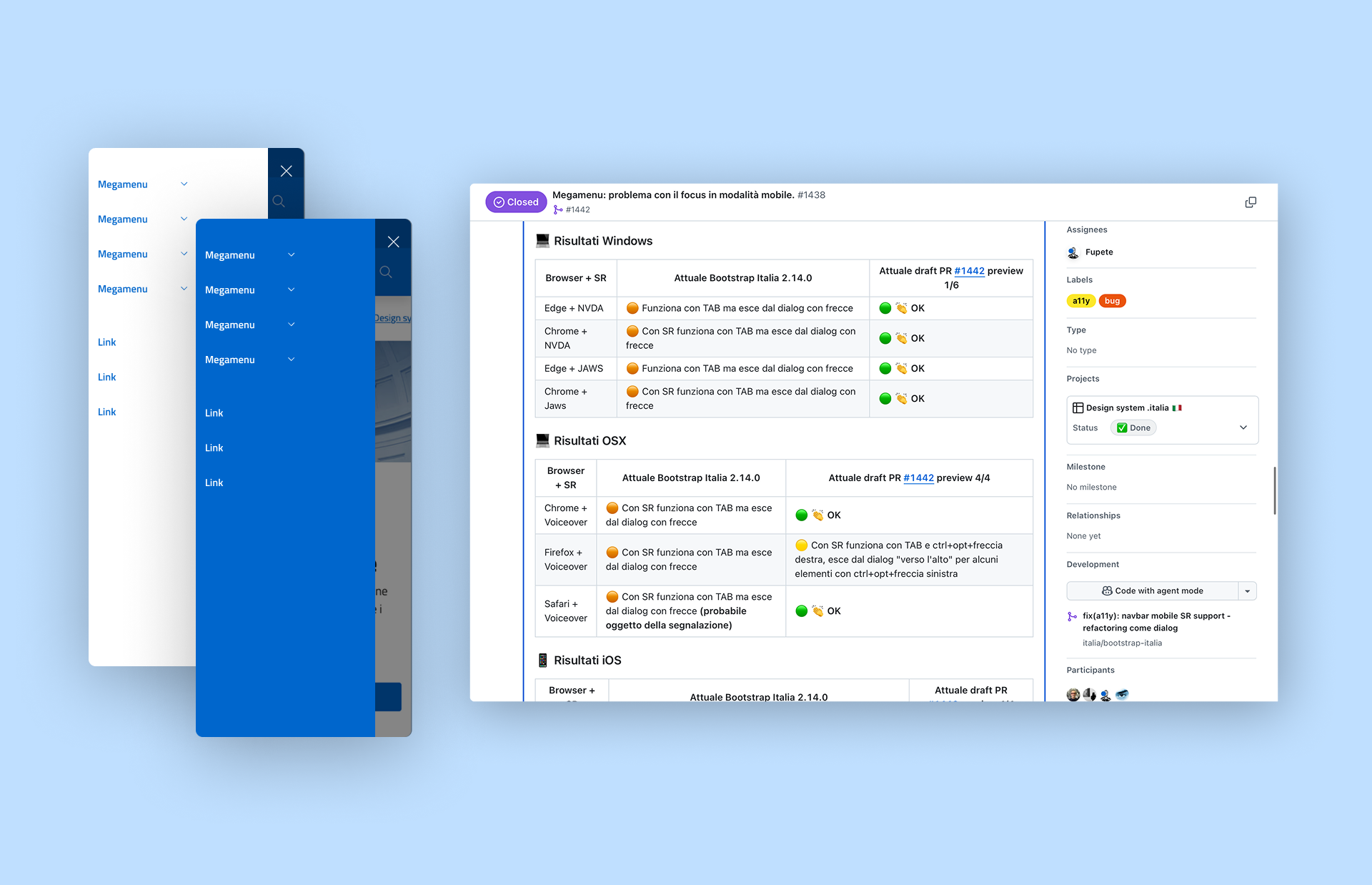 Schermate mobile e desktop. 